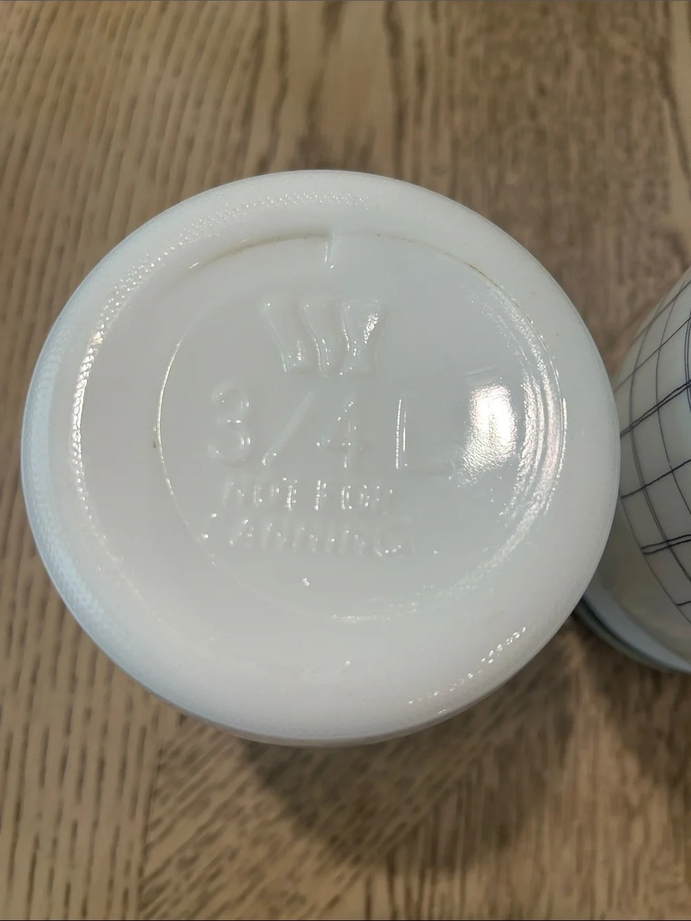 Vintage Wheaton Milk glass Tea & Sugar Canister Set in White with Blue Lids